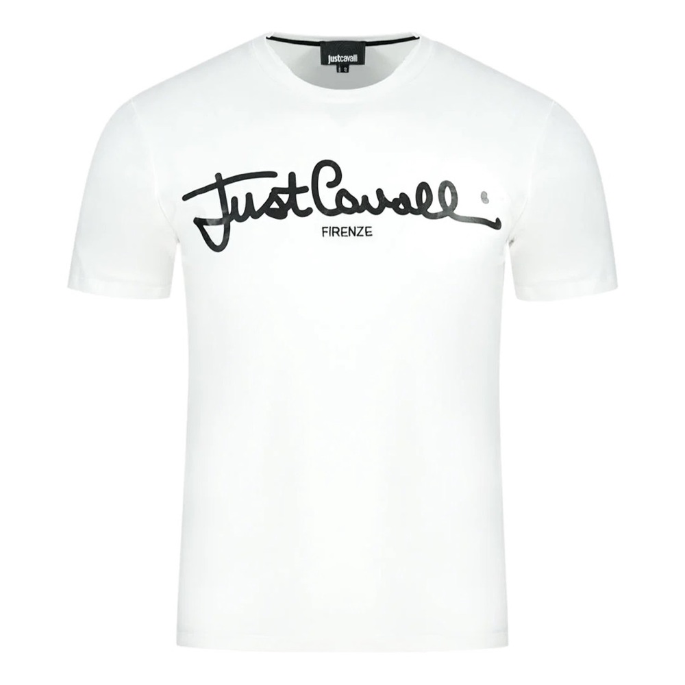 NWT JUST CAVALLI MENS WHITE SHORT SLEEVE TEE SHIRT